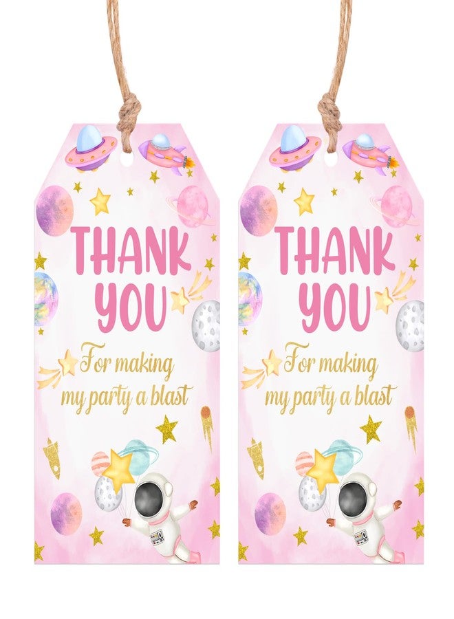 Serencatcher Outer Space Thank You Tags, 50pcs Astronaut Party Favors Thank You for Making My Party A Blast Solar System Gift Tags with String for Girl Space Themed Birthday Baby Shower Decorations - Image 1